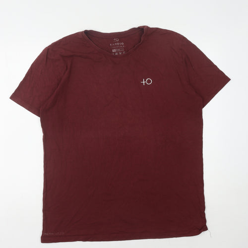 Positive Outlook Men’s Red Bamboo Cotton T-Shirt, M