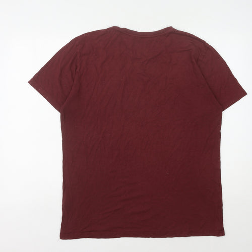 Positive Outlook Men’s Red Bamboo Cotton T-Shirt, M