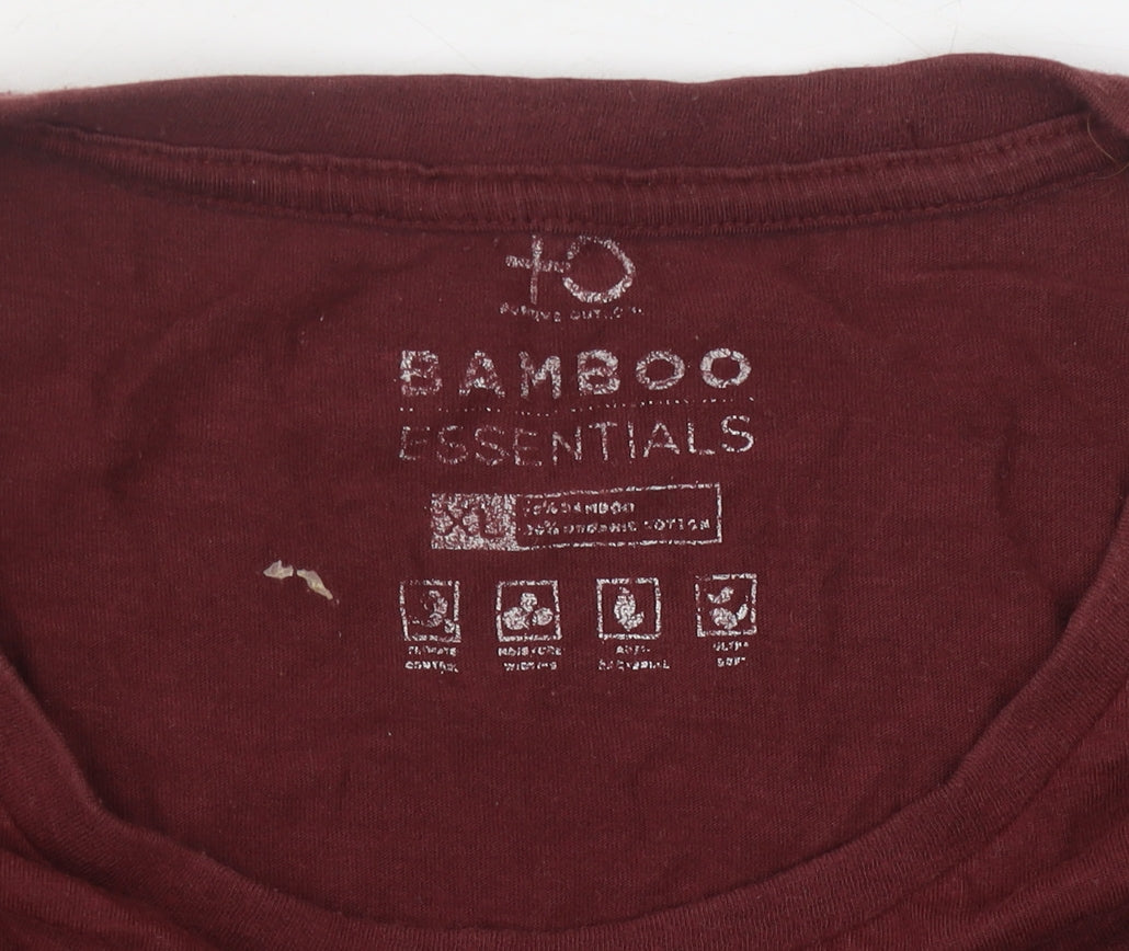Positive Outlook Men’s Red Bamboo Cotton T-Shirt, M