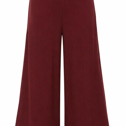 New Look Women's Red Wide-Leg Striped Trousers Size 6