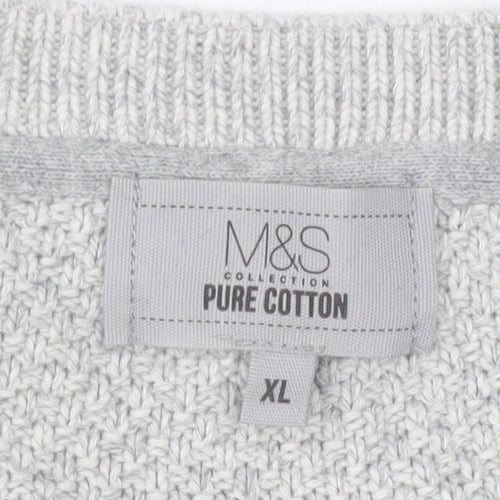 Marks and Spencer Men's Grey Cable-Knit XL Pullover
