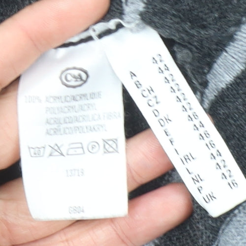 C&A Women's Grey V-Neck Pullover Jumper Size 14