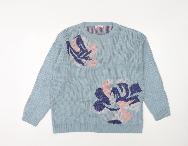 Thermolactyl Women’s Blue Floral Knit Pullover Jumper M