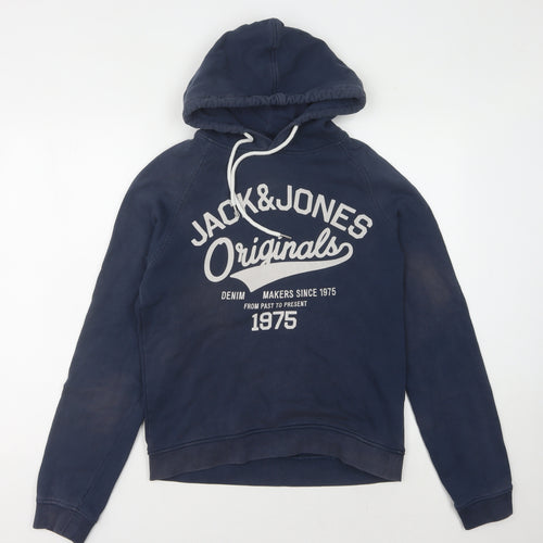 Jack & Jones Men's Blue Pullover Hoodie M Regular Fit