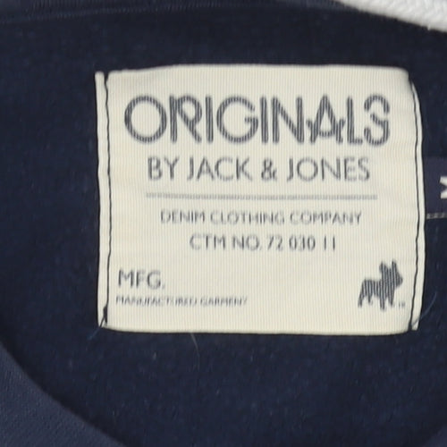 Jack & Jones Men's Blue Pullover Hoodie M Regular Fit