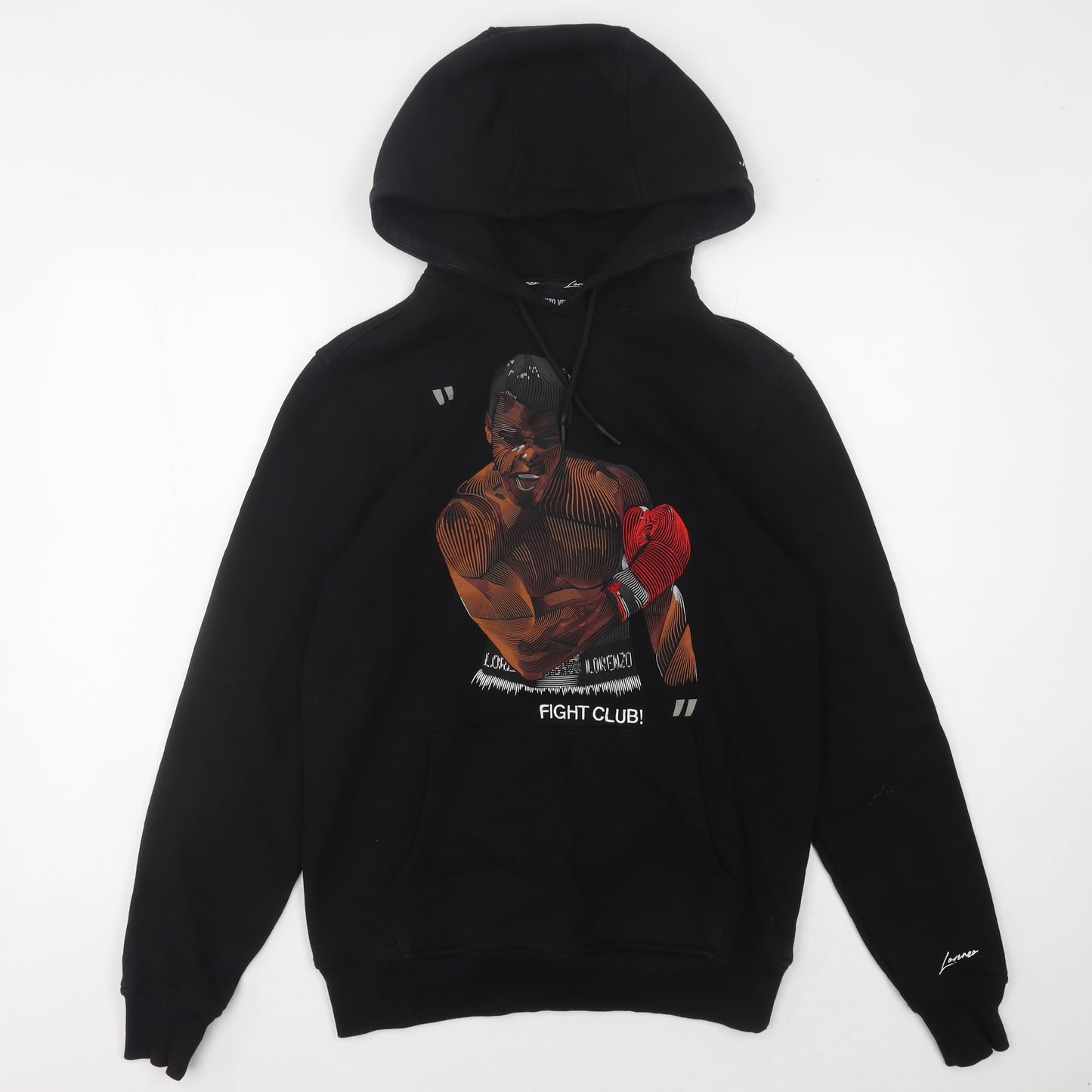 Lorenzo Veratti Unisex Black XS Hoodie, Graphic, Cotton Blend
