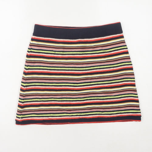 Zara Womens Multicoloured Striped Knit Skirt Size 8