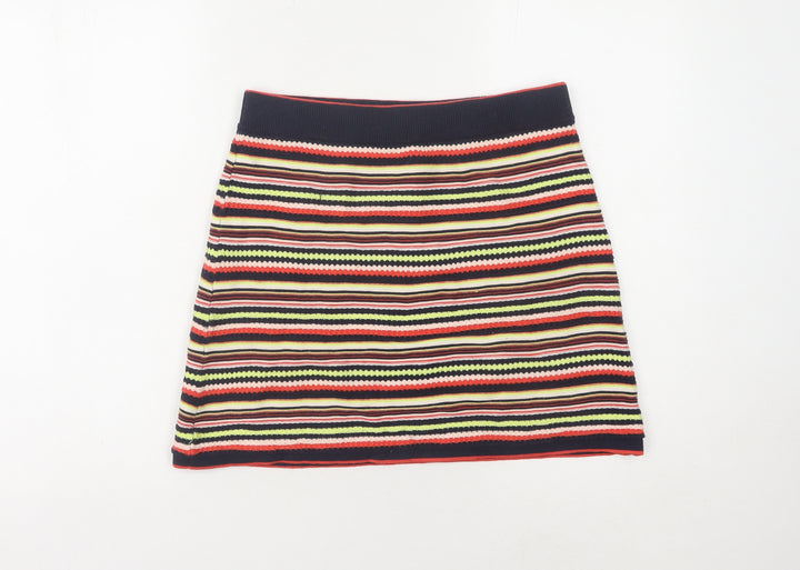 Zara Womens Multicoloured Striped Knit Skirt Size 8