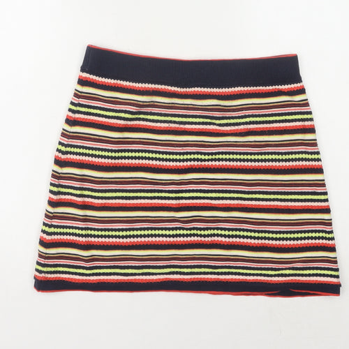 Zara Womens Multicoloured Striped Knit Skirt Size 8