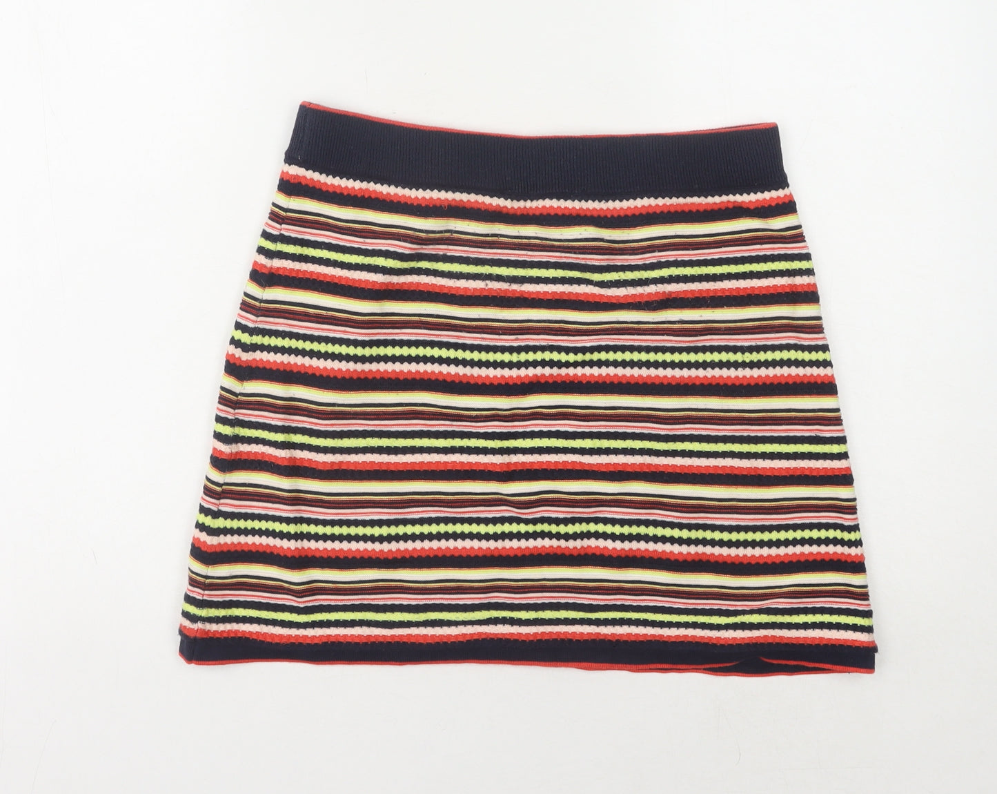 Zara Womens Multicoloured Striped Knit Skirt Size 8