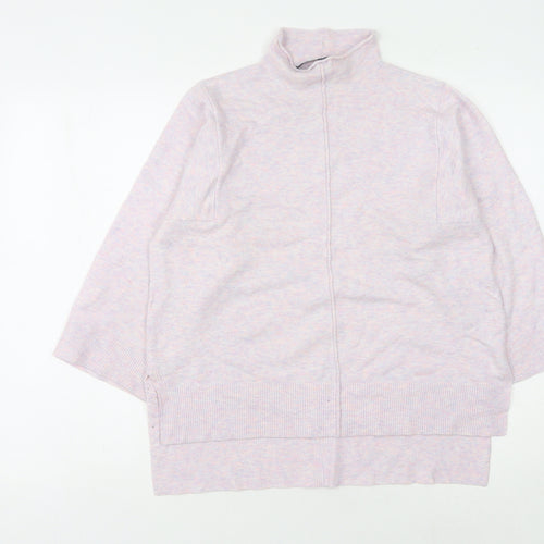 French Connection Women's Pink High Neck Cardigan, Size S