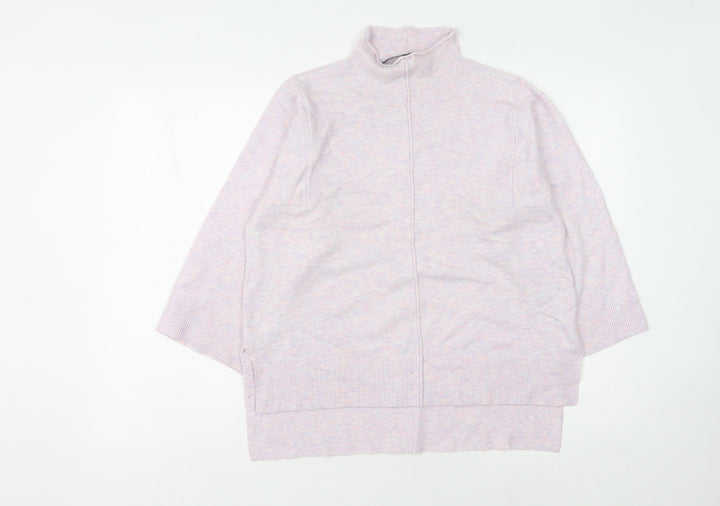 French Connection Women's Pink High Neck Cardigan, Size S