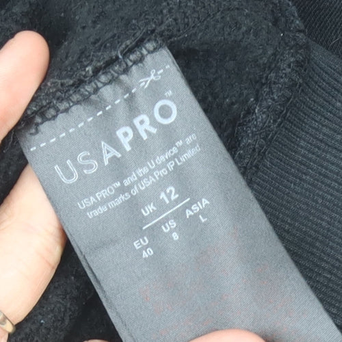 USA Pro Women's Black Pullover Sweatshirt Size 12