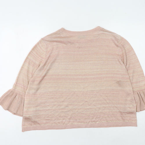 Marks and Spencer Women's Pink Striped Pullover Jumper UK 20