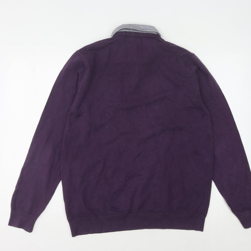 Marks and Spencer Men’s Purple V-Neck Jumper M
