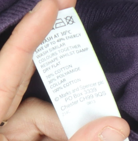 Marks and Spencer Men’s Purple V-Neck Jumper M