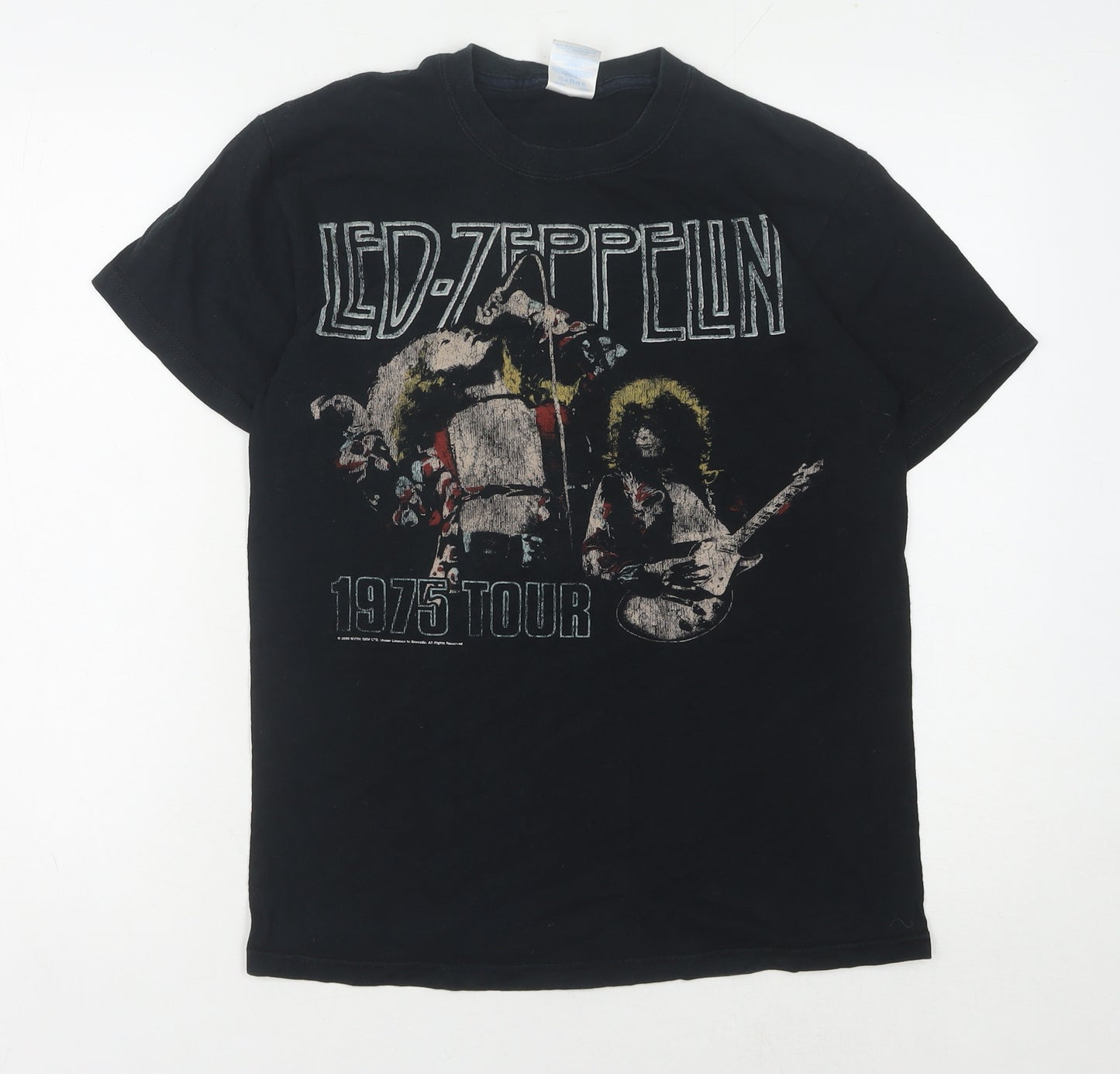 Led Zeppelin Unisex Black 1975 Tour T-Shirt, Music Graphic, S