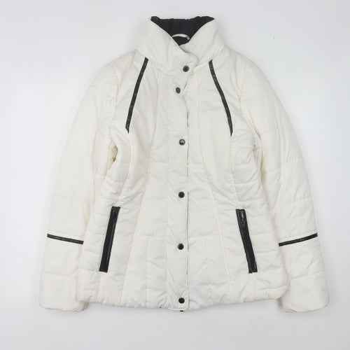Lakeland Women's White Puffer Jacket, Regular Fit