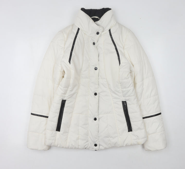 Lakeland Women's White Puffer Jacket, Regular Fit