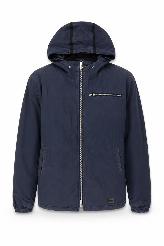 Front view of Brixtol Men’s Blue Hooded Jacket M Casual Zip