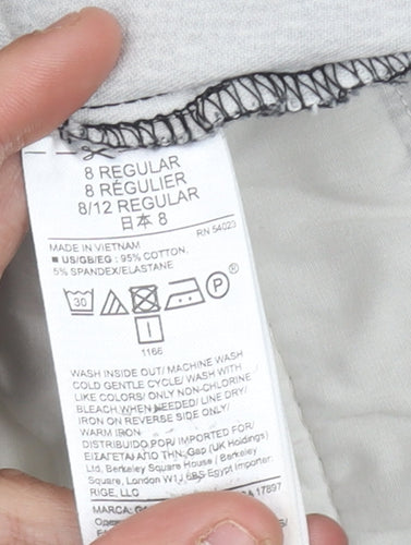GAP Women's Grey Trousers Size 8 Regular Cotton Blend