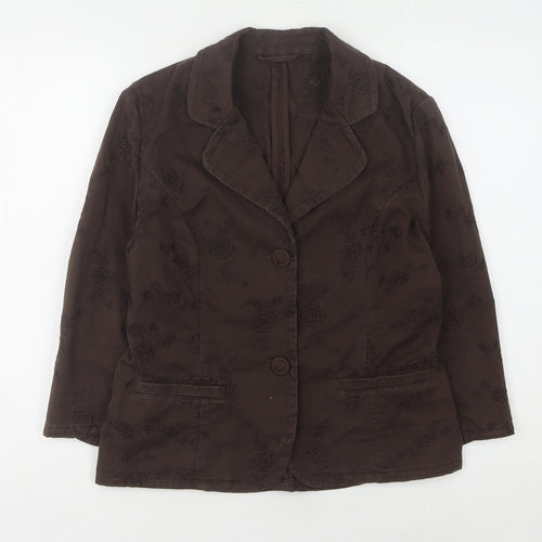 Next Women's Brown Blazer Size 10 Notch Lapel 100% Cotton