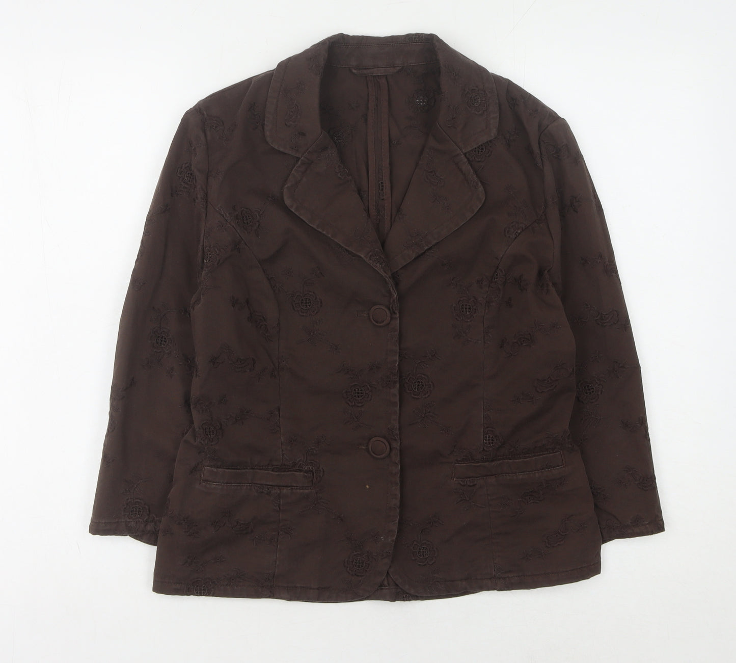 Next Women's Brown Blazer Size 10 Notch Lapel 100% Cotton
