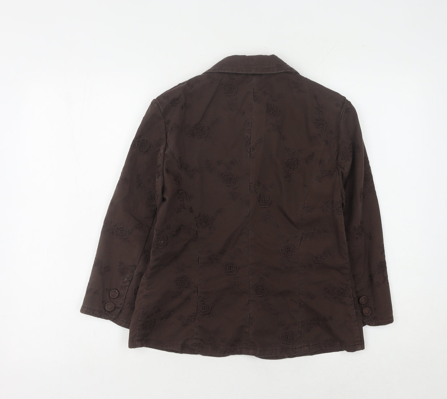 Next Women's Brown Blazer Size 10 Notch Lapel 100% Cotton