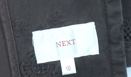 Next Women's Brown Blazer Size 10 Notch Lapel 100% Cotton