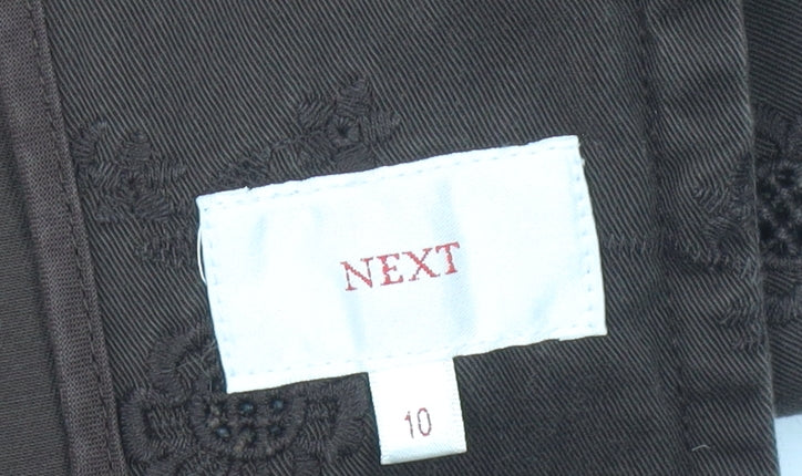 Next Women's Brown Blazer Size 10 Notch Lapel 100% Cotton