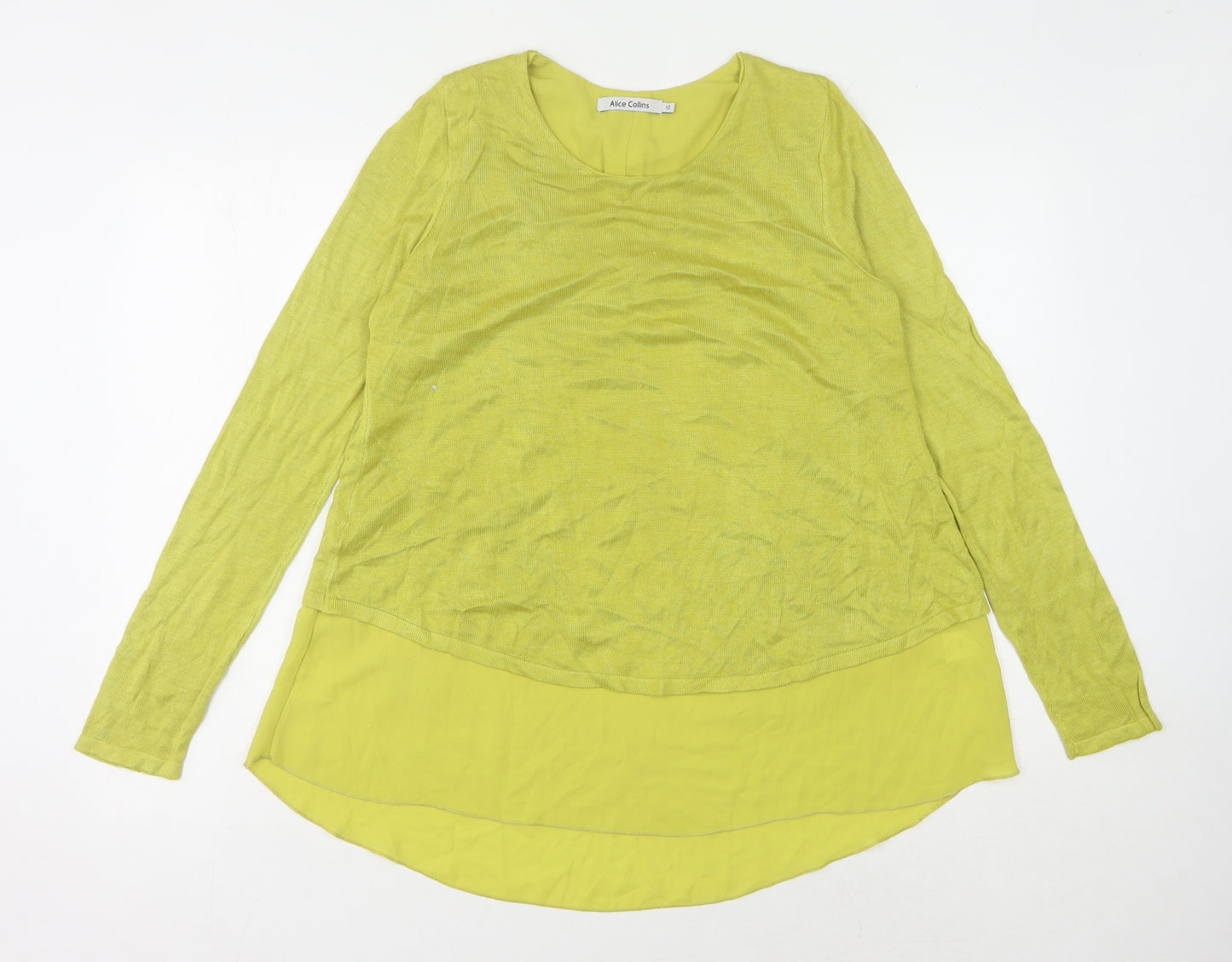 Alice Collins Women’s Green Viscose Jumper Size 10