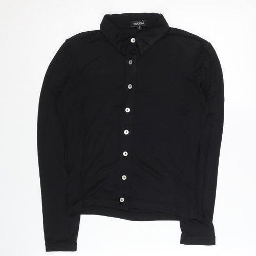 KOOKAÏ Women's Black Button-Up Shirt Size 8