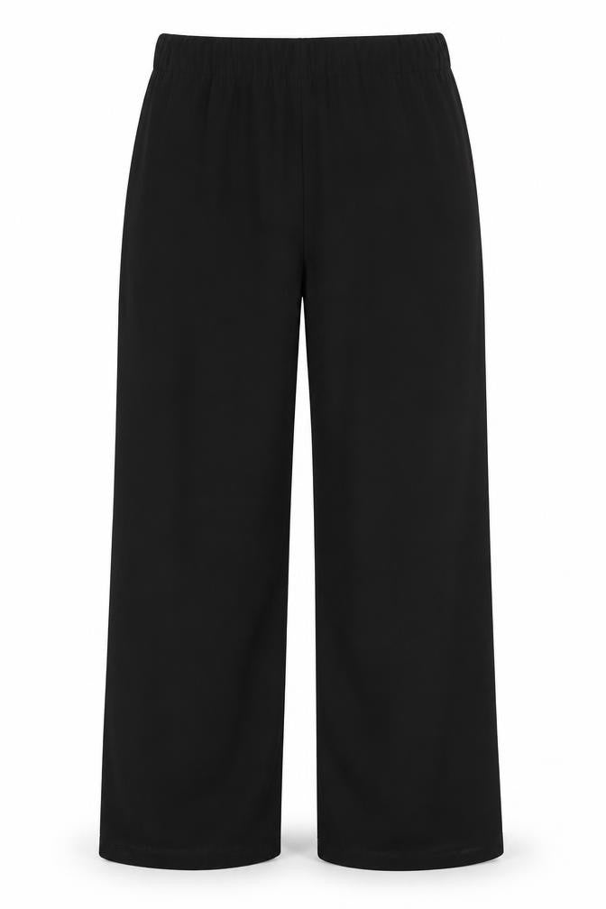 Front view of H&M Conscious Women's Black Relaxed Trousers, size 8