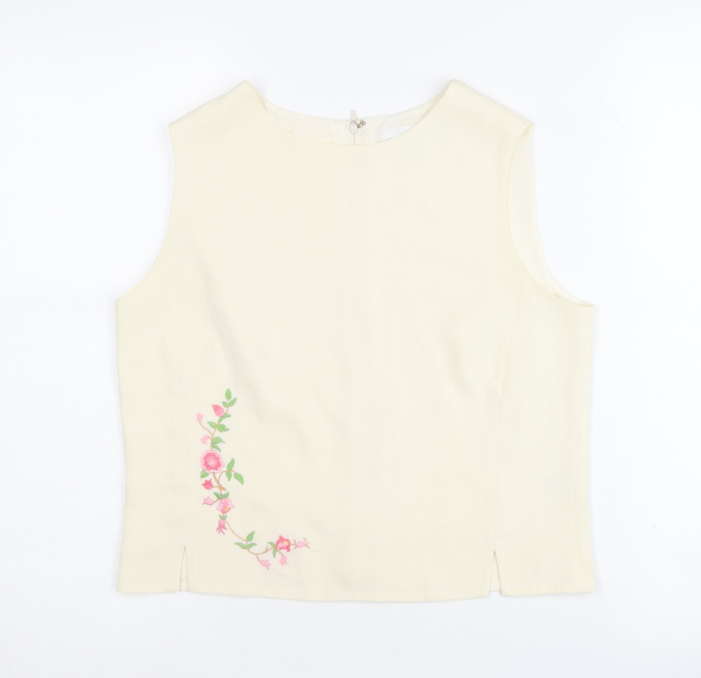 Next Women Ivory Embroidered Sleeveless Blouse UK 10