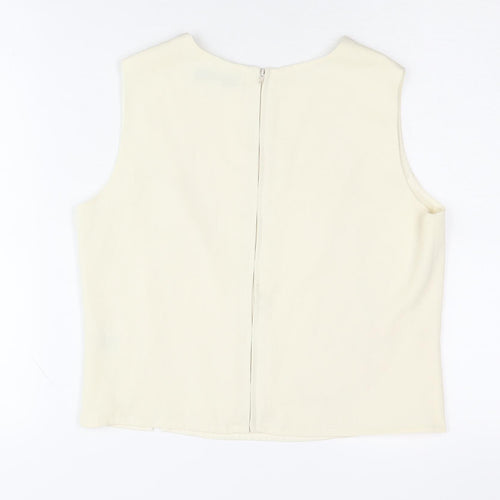 Next Women Ivory Embroidered Sleeveless Blouse UK 10