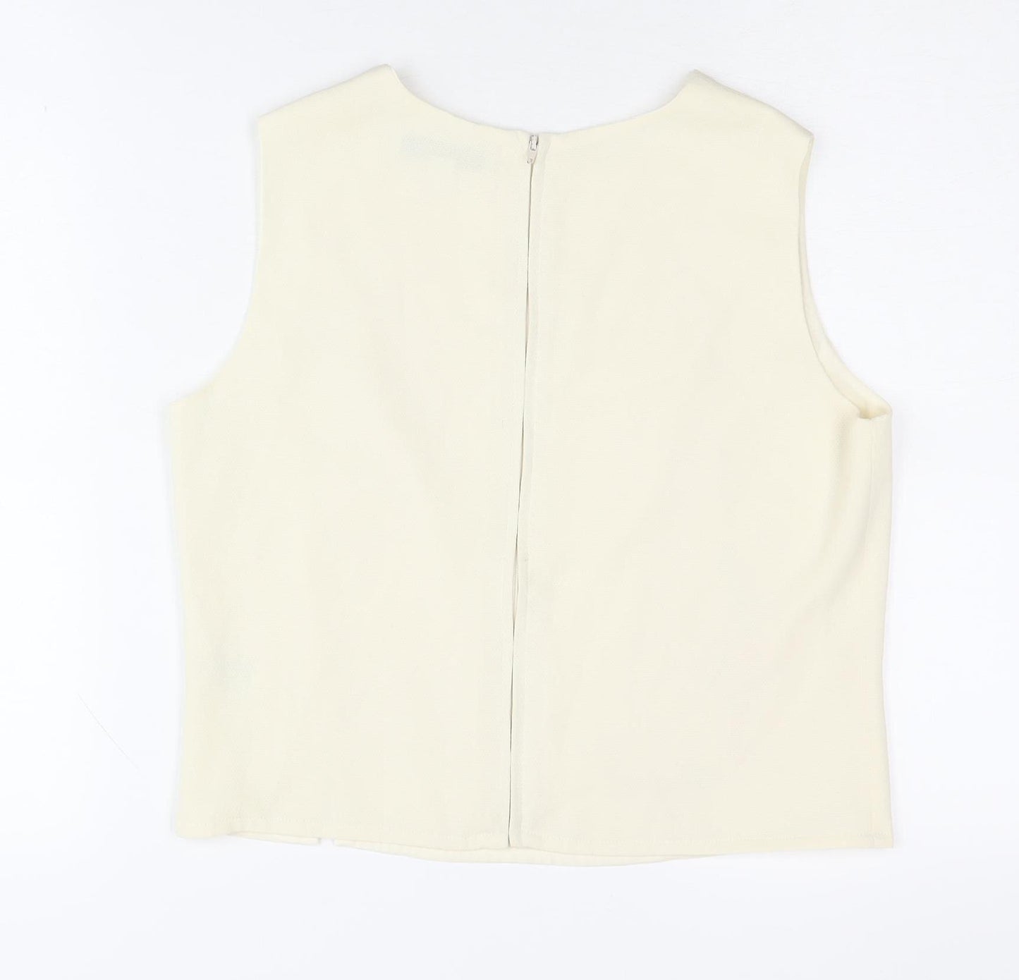 Next Women Ivory Embroidered Sleeveless Blouse UK 10