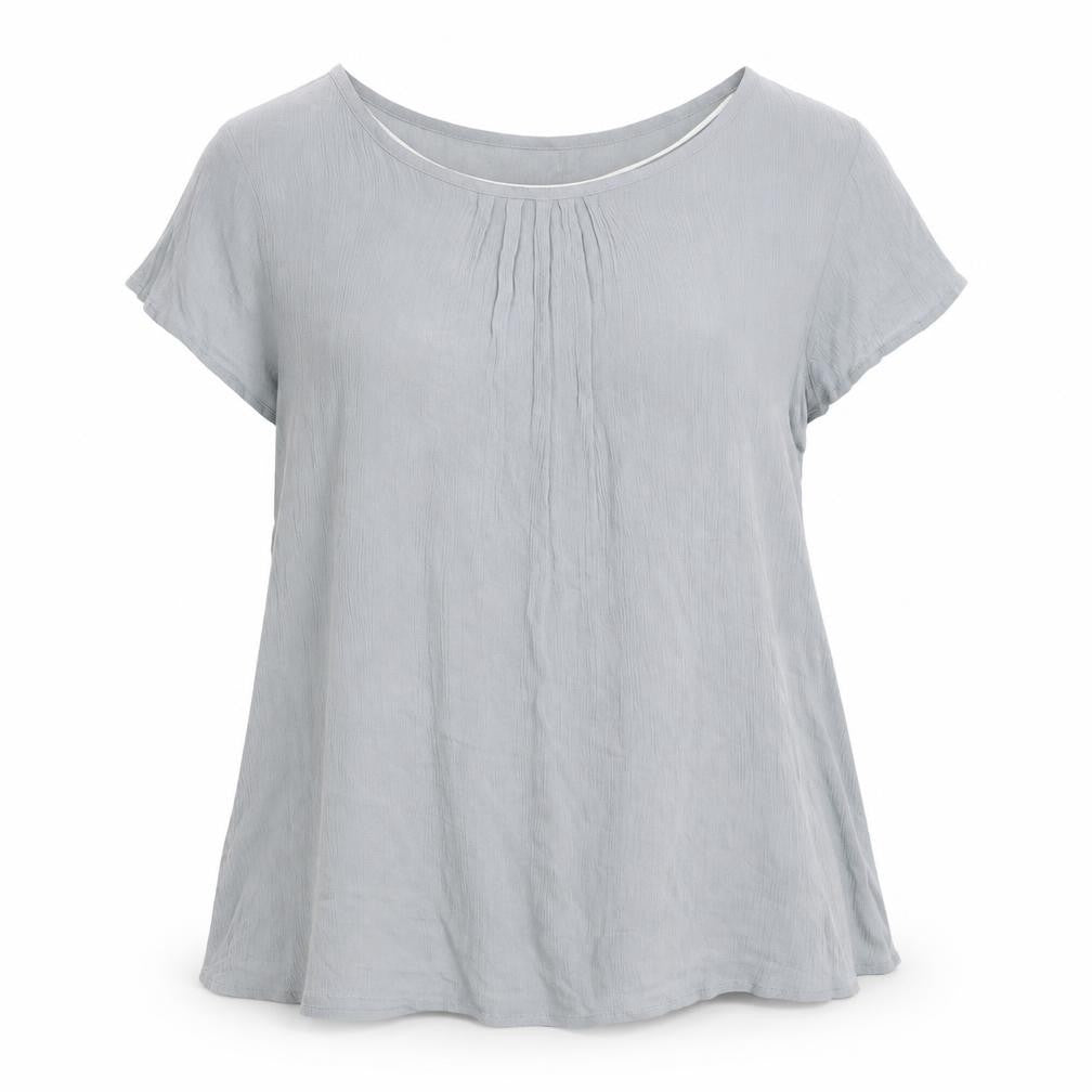 Front view of RABALDER Women's Grey Blouse, size S, Casual, Lightweight