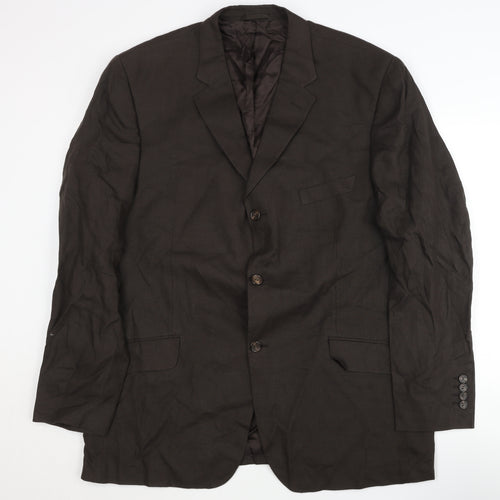 Linea Men's Brown Linen Blazer 46 Regular