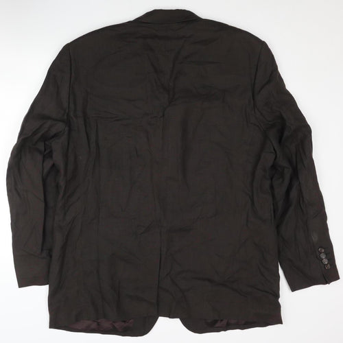 Linea Men's Brown Linen Blazer 46 Regular