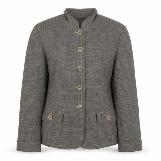 Front view of Debenhams Women’s Grey Jacket, size UK 12, Button