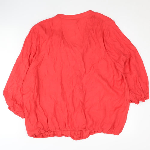 Wallis Women's Red XL Blouse Casual Button 3/4 Sleeve