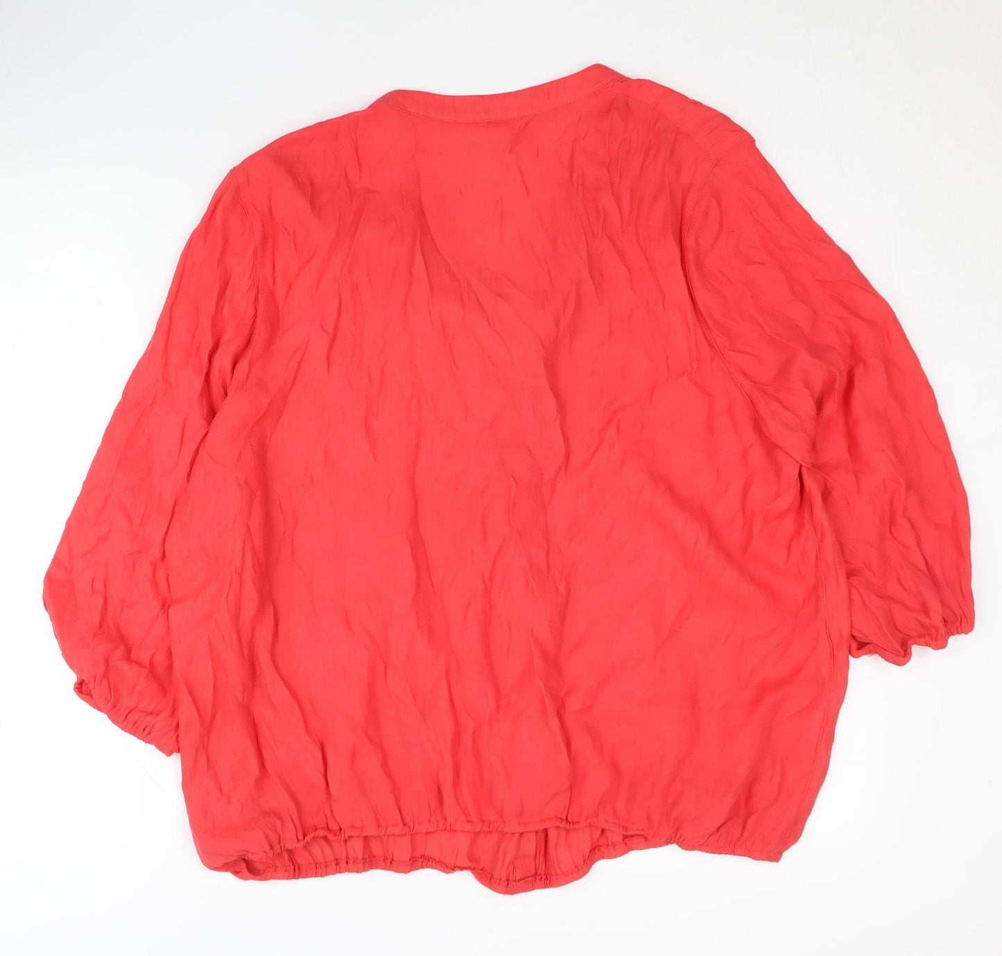 Wallis Women's Red XL Blouse Casual Button 3/4 Sleeve