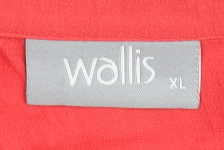 Wallis Women's Red XL Blouse Casual Button 3/4 Sleeve