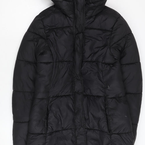 H&M Women's Black XS Puffer Jacket Coat Winter Hooded