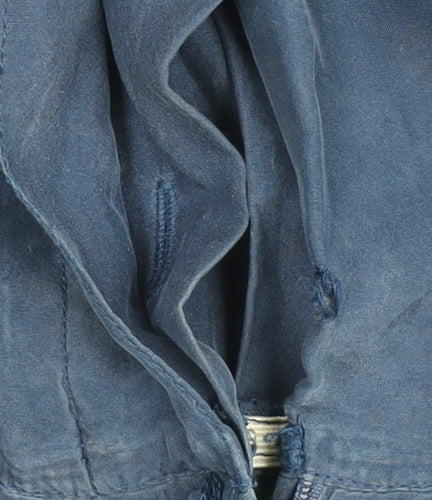 New Fast Women's Blue Silk Coverall Jumpsuit Size 8
