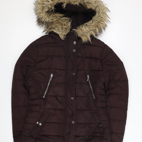 H&M Women's Brown Puffer Jacket Size 10