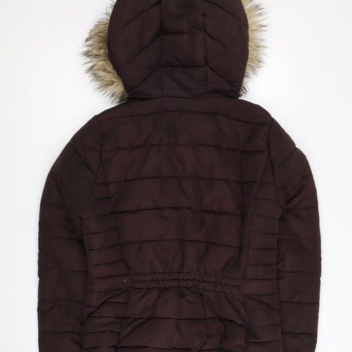 H&M Women's Brown Puffer Jacket Size 10