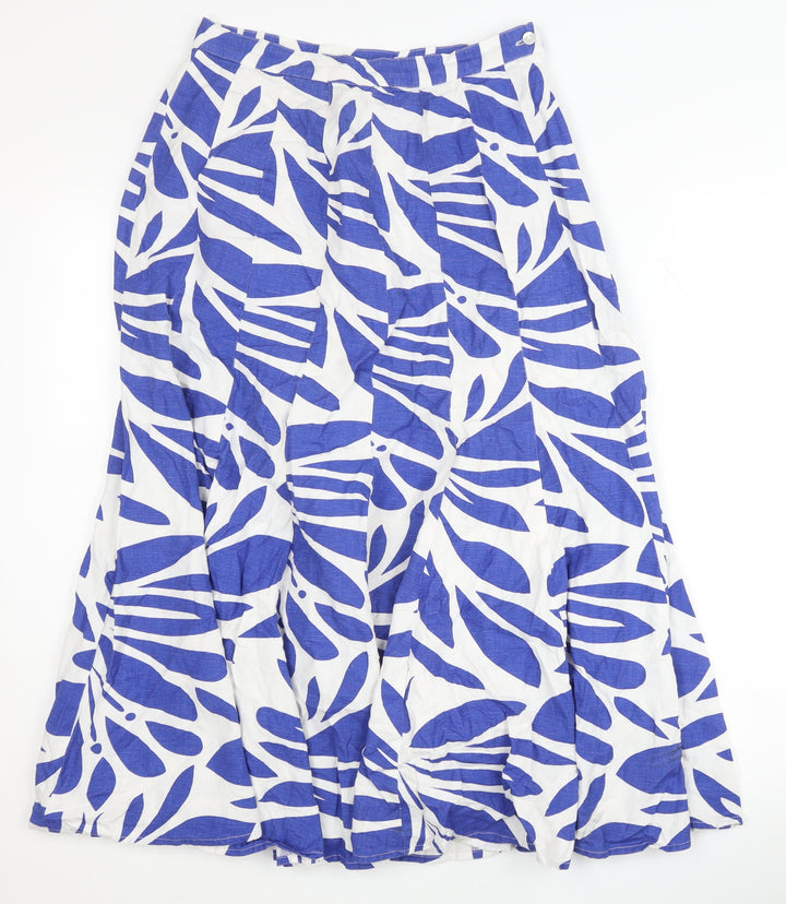Roman Women's Blue A-Line Midi Skirt, Size 10
