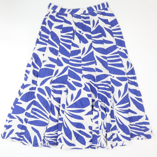 Roman Women's Blue A-Line Midi Skirt, Size 10