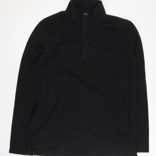 Mountain Warehouse Unisex Black Fleece Pullover Sweatshirt